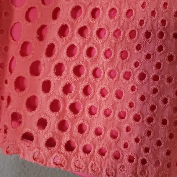 Mia Pink Eyelet Dress with Back Cutout